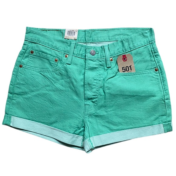 Levi's Pants - Levi’s 501 Cuff Shorts Mid Rise Green Waist 30 NWT